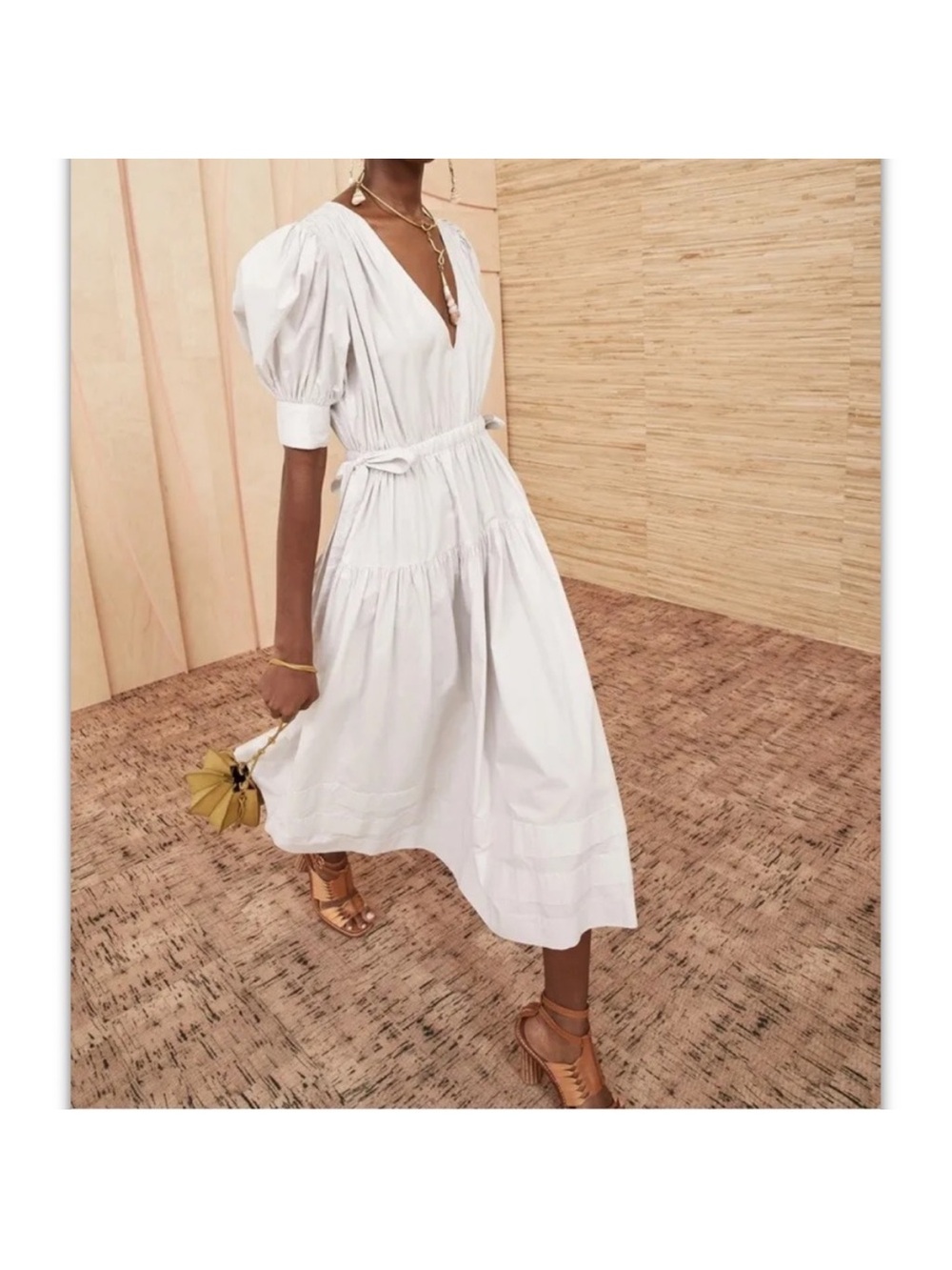Ulla Johnson Imani dress in dove grey  Midi Dress-12